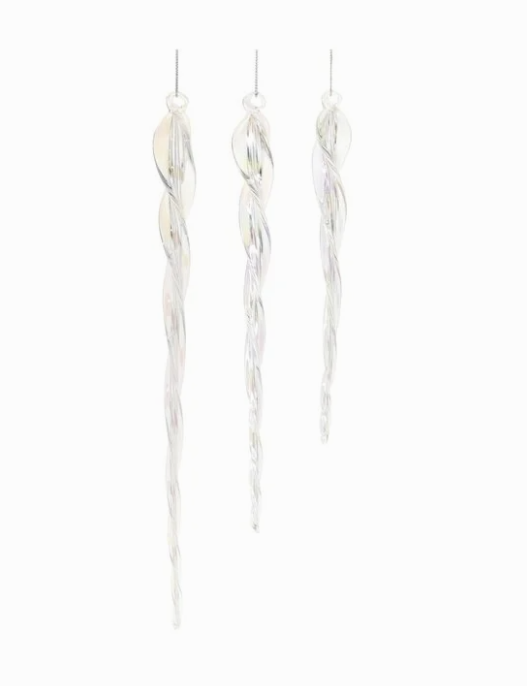 Icicle Ornament Glass - Assorted Sizes