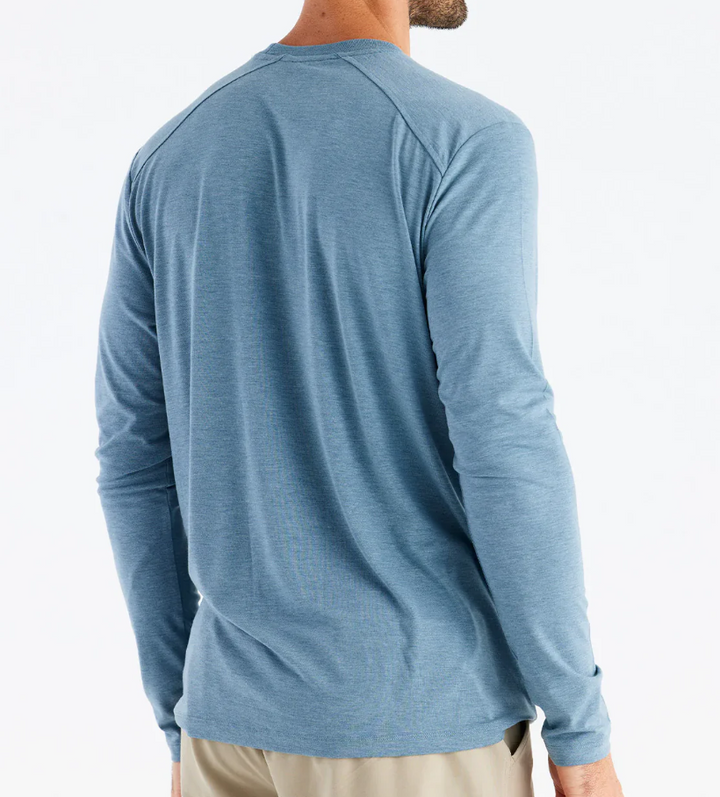 Free Fly Bamboo Shade Long Sleeve - Heather Slate Blue