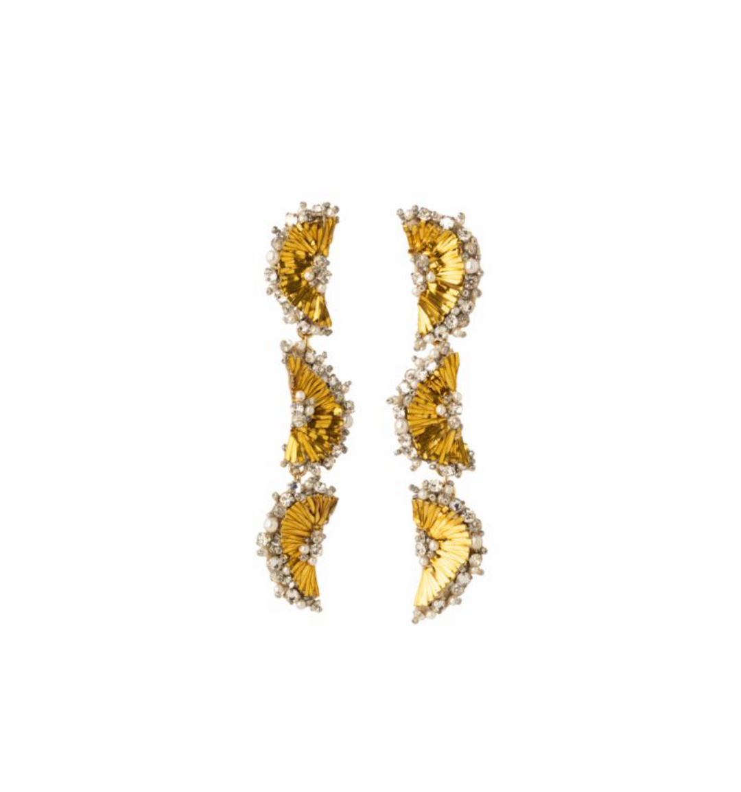 Mignonne Gavigan Murray Triple Drop Earrings- Gold