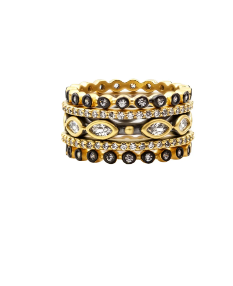 Freida Rothman Signature Marquise Station Ring Stack