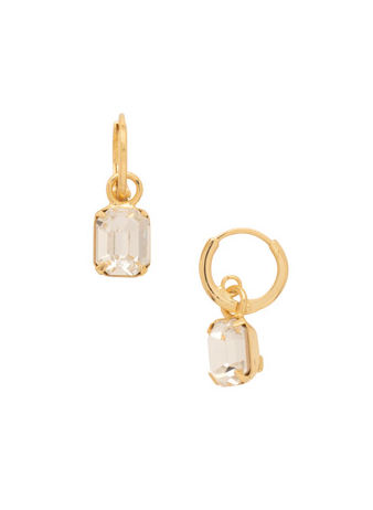 Sorrelli Octavia Huggie Hoop Earrings - Bright Gold Crystal