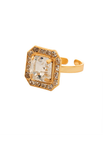 Sorrelli Autumn Cocktail Ring - Bright Gold Crystal