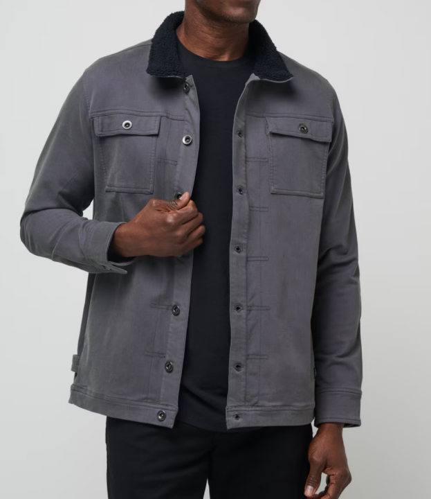 Travis Mathew Cloud Denim Sherpa - Grey Pinstripe