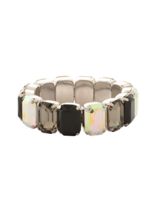 Sorrelli Emerald Cut Stretch Bracelet - Palladium Evening Moon