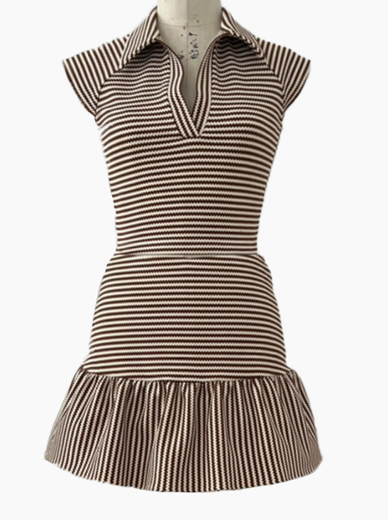 Amanda Uprichard Pollyanne Dress - Brown / Cream