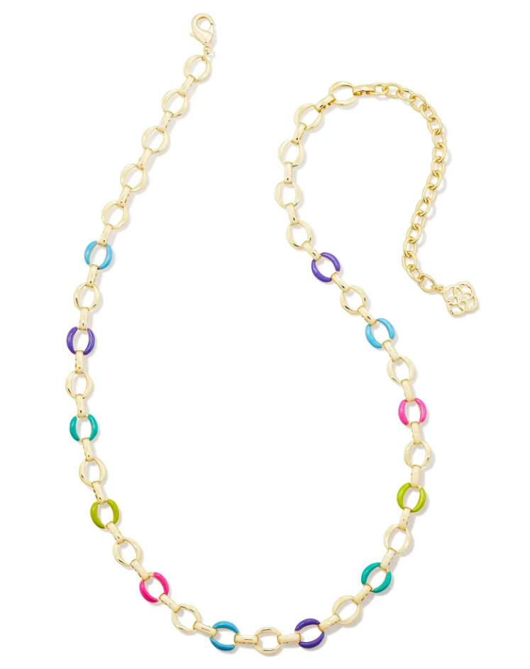 Kendra Scott Kelsey Chain Necklace Gold Multi Mix