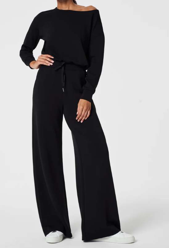 Spanx Airessentials Off Shoulder Jumpsuit - Very Black