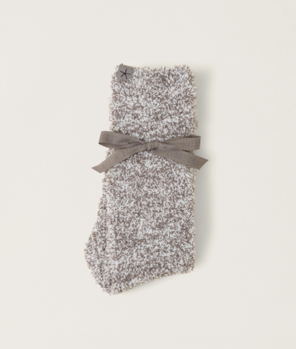 Barefoot Dreams Cozychic Heathered Socks - Charcoal / White