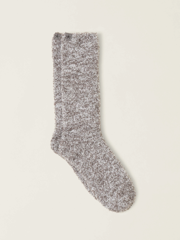 Barefoot Dreams Cozychic Heathered Socks - Charcoal / White