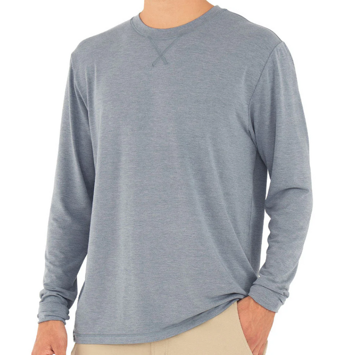 Free Fly Bamboo Flex Long Sleeve - Heather Blue Dusk