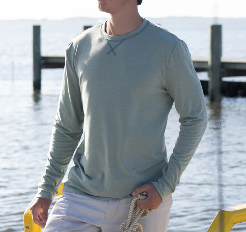 Free Fly Bamboo Flex Long Sleeve - Heather Blue Dusk