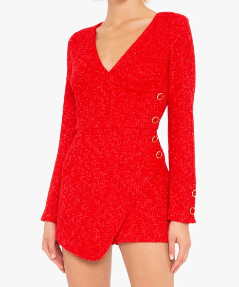 Black Halo Demi Playsuit - Cherry Divine