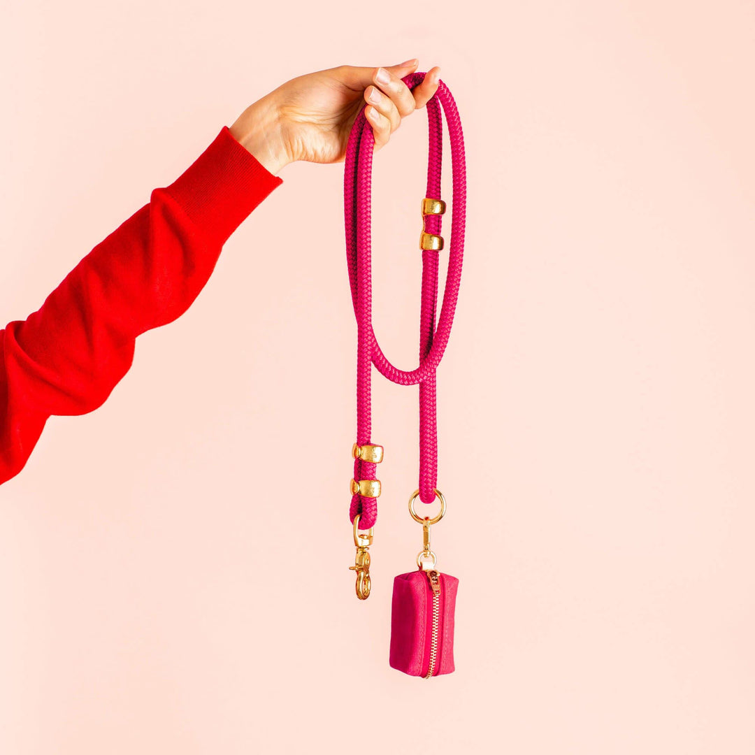 Hot Pink Marine Rope Dog Leash: Petite 5 feet