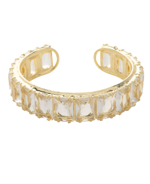 Julianna Rectangle Cuff Bracelet - Crystal - Gabrielle's Biloxi