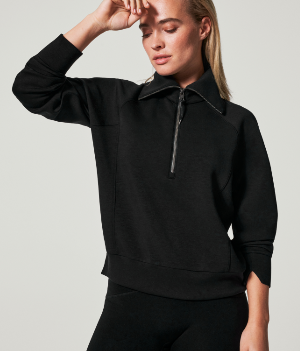 Spanx Airessentials Half Zip - Black - Gabrielle's Biloxi