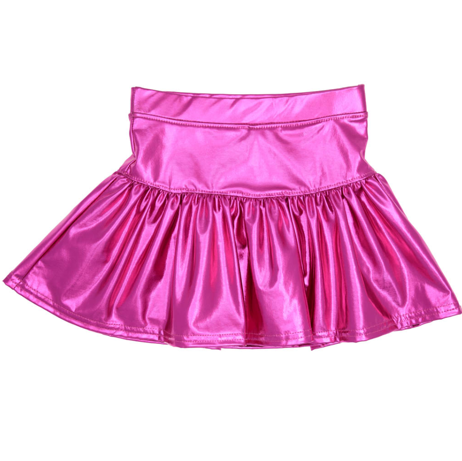 Kids Metallic Gathered Skort - Hot Pink - Gabrielle's Biloxi