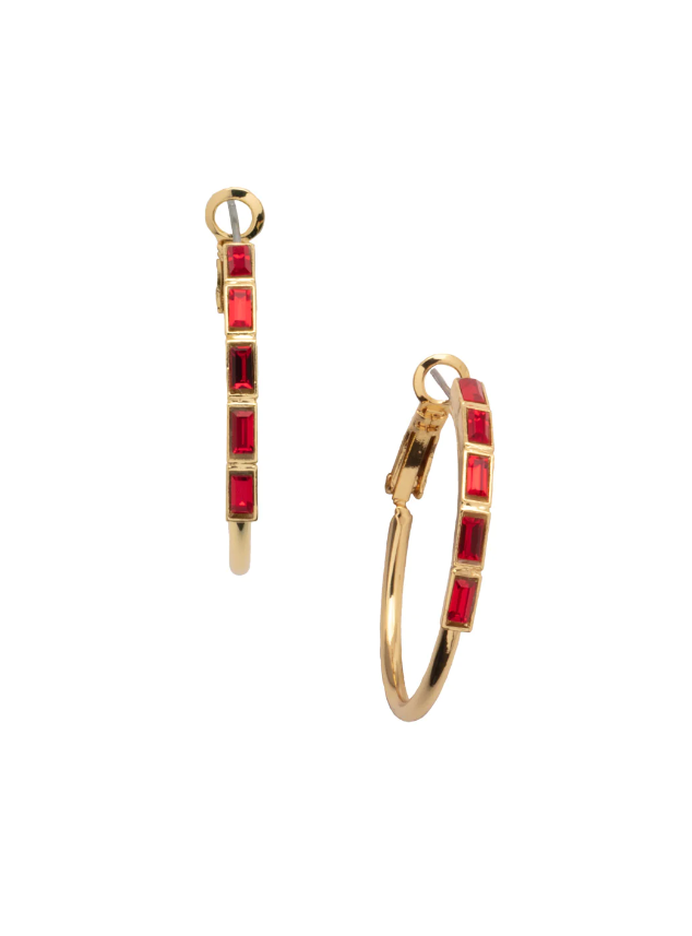 Sorrelli Jill Hoop Earring - Cranberry - Gabrielle's Biloxi