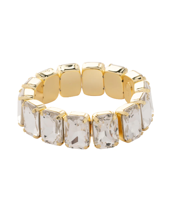 Sorrelli Emerald Cut Stretch Bracelet - Crystal - Gabrielle's Biloxi