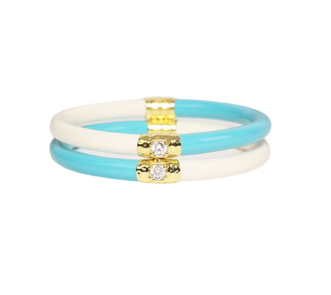 BuDhaGirl Yin Yang All Weather Bangles - Turquoise Medium - Gabrielle's Biloxi