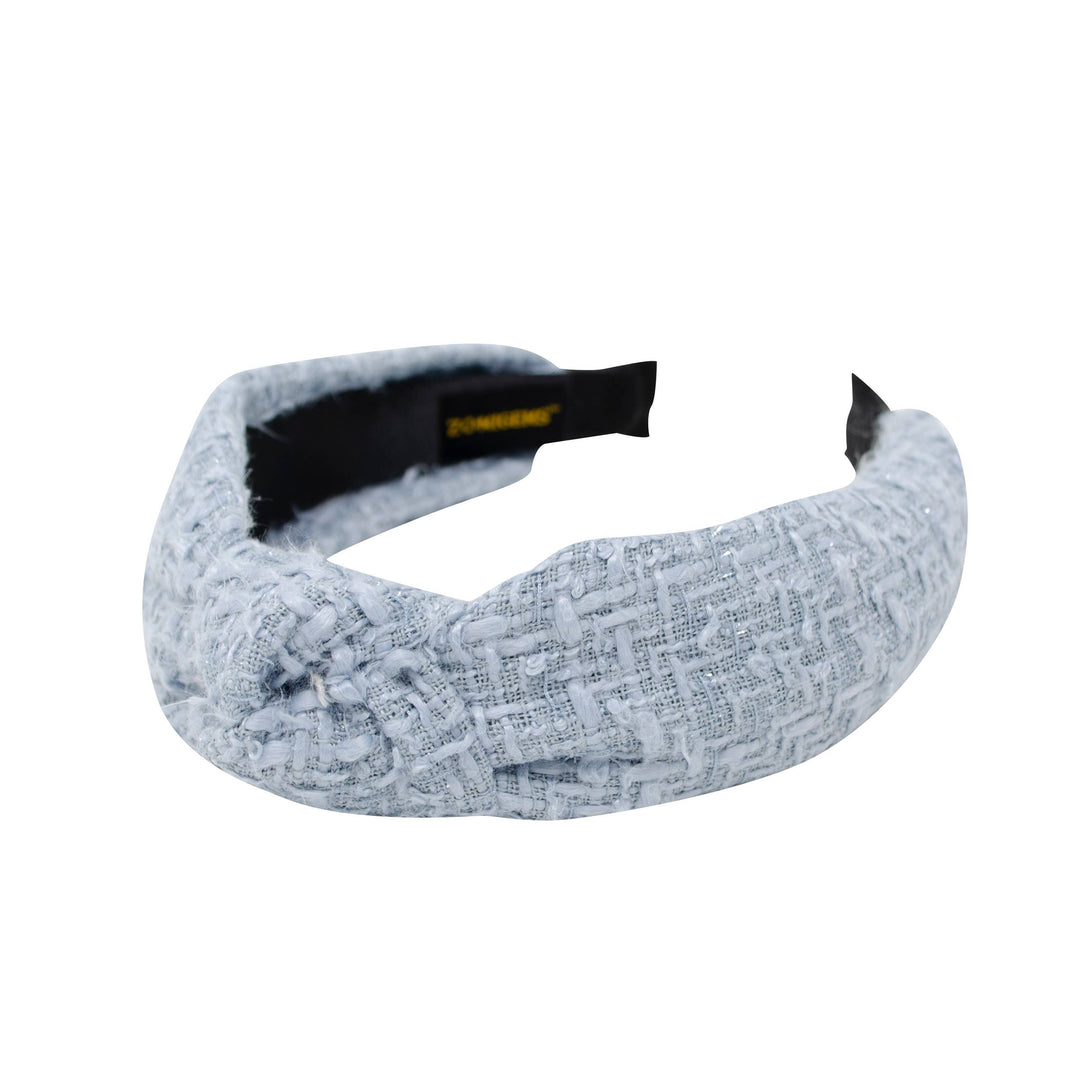 Solid Tweed Knot Headband - Blue - Gabrielle's Biloxi