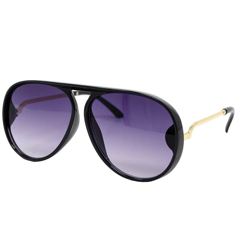 Black Aviator Teardrop Sunglasses - Gabrielle's Biloxi