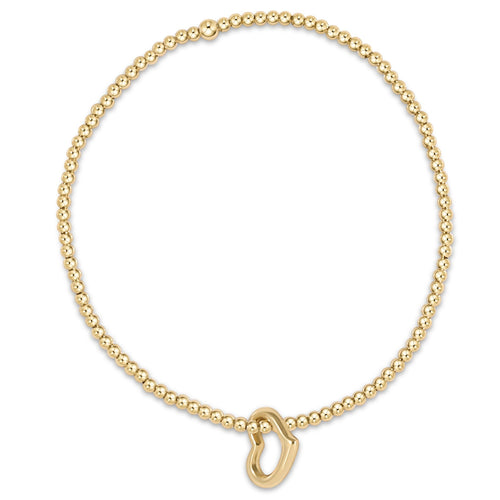 ENewton egirl Classic 2mm Bead Bracelet - Love Gold Charm | Gabrielle's ...