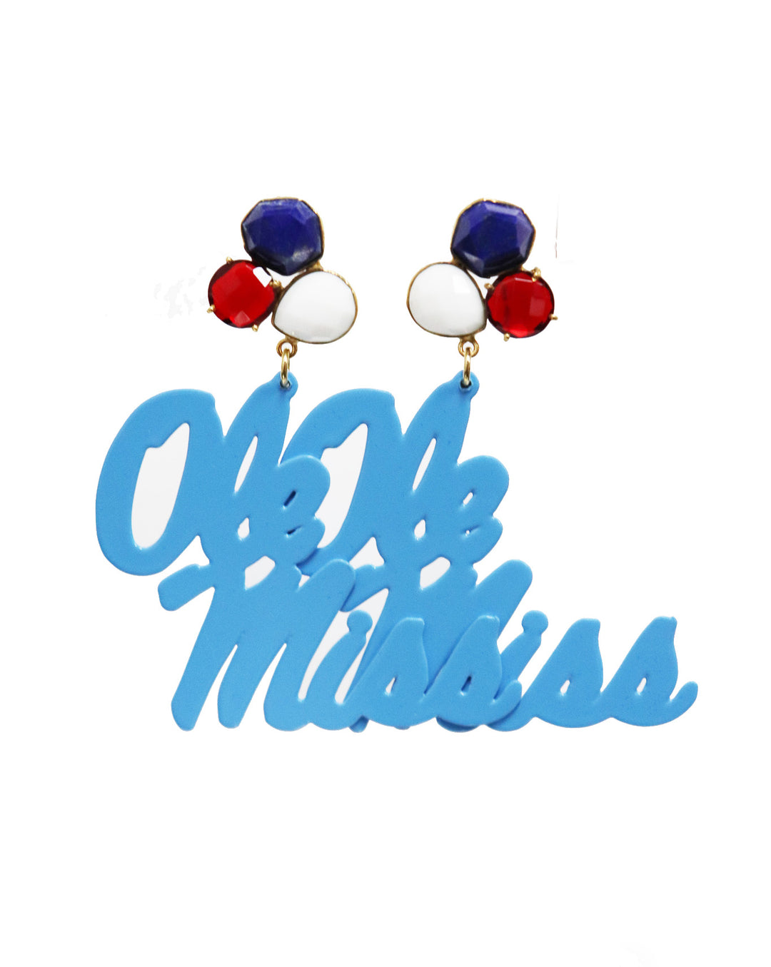 Team RLN - Ole Miss Powder Blue Earrings - Gabrielle's Biloxi