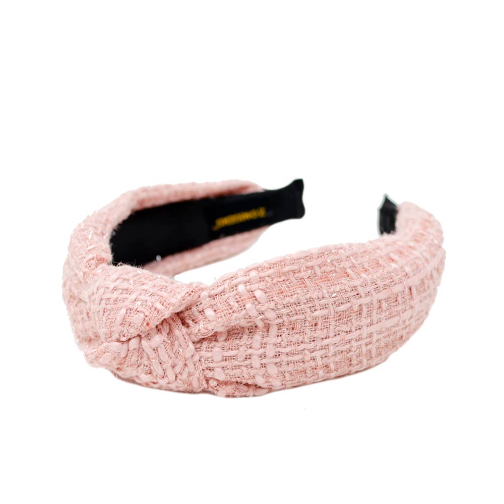 Solid Tweed Knot Headband - Pink - Gabrielle's Biloxi