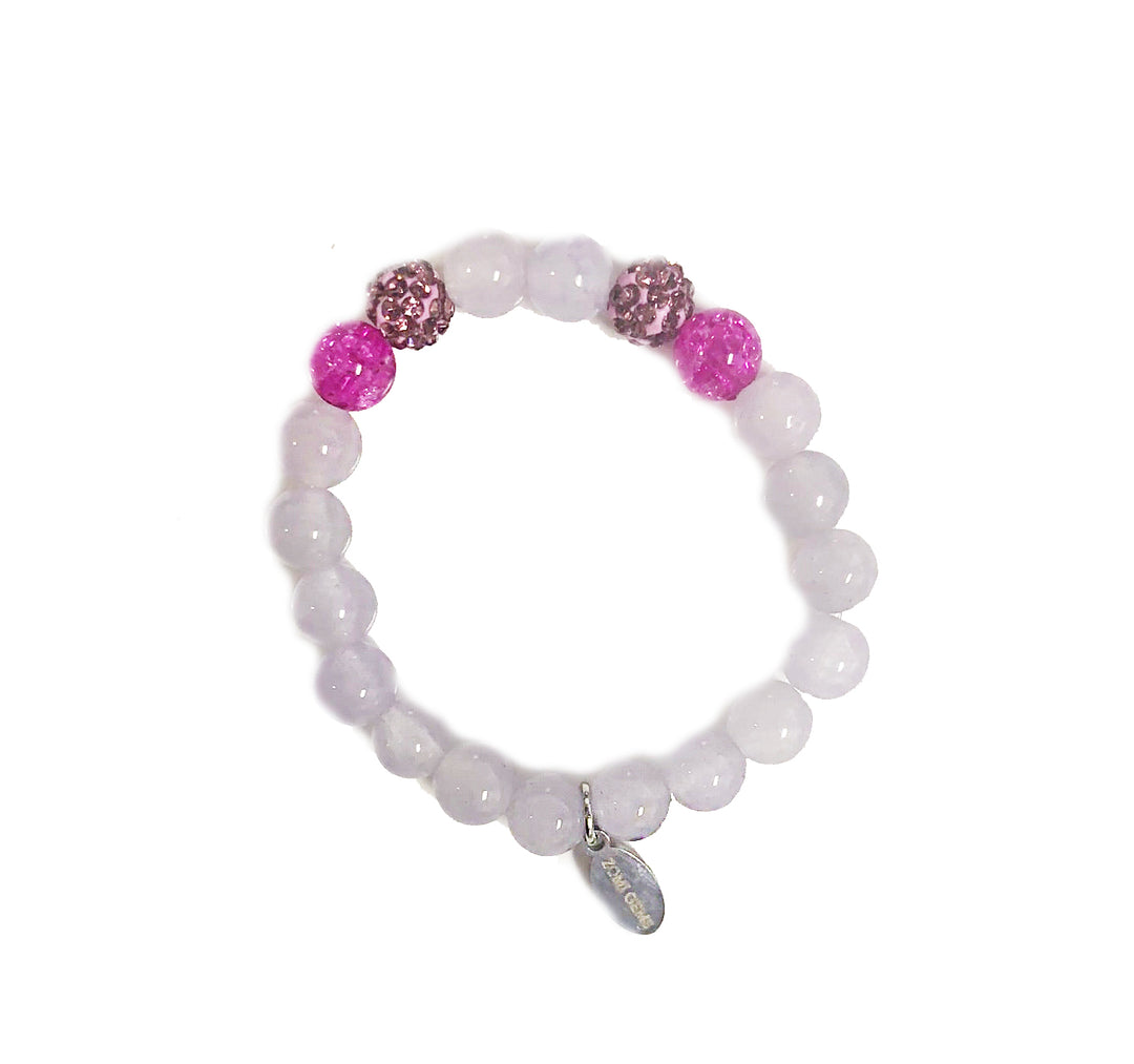 Stretch Bracelet - Clear / Pink - Gabrielle's Biloxi