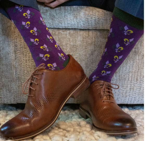 Men's Mardi Gras Fleur Socks - Gabrielle's Biloxi