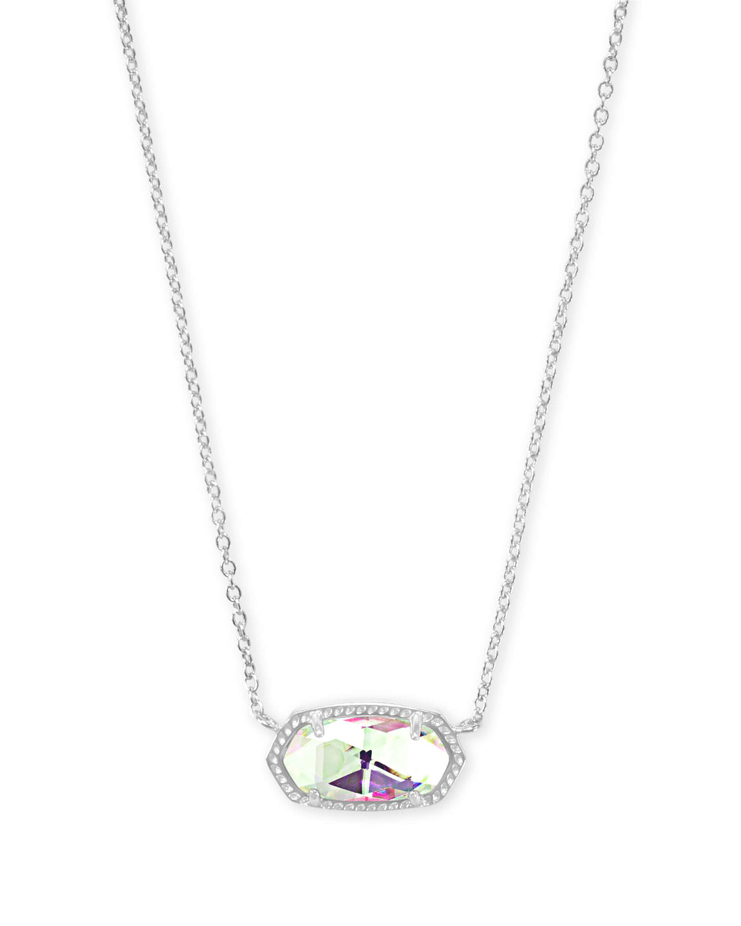 Kendra Scott Elisa Necklace Rhodium in Dichroic Glass - Gabrielle's Biloxi