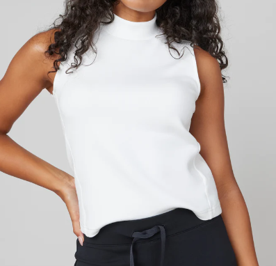 Spanx Airessentials Mock Neck Top - Powder