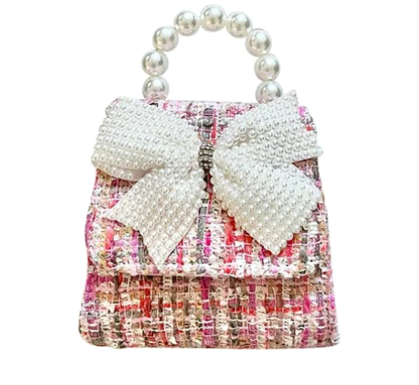 Tweed Pearly Bow on Tea Party Purse - Gabrielle's Biloxi